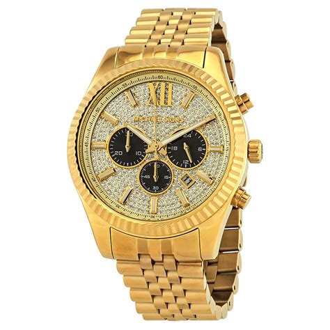 gold and diamonds mens michael kors watch|Michael Kors lexington chronograph watch.